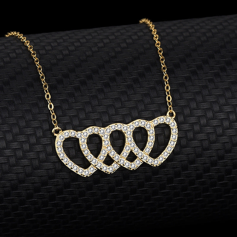 Vierfach-Herz Halskette